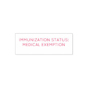 Impfstatus: Briefmarke der medizinischen Befreiung Permastempel