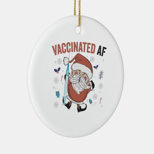 Impfstoff af Funny Christmas Impfstoff Santa Keramik Ornament (Rechts)