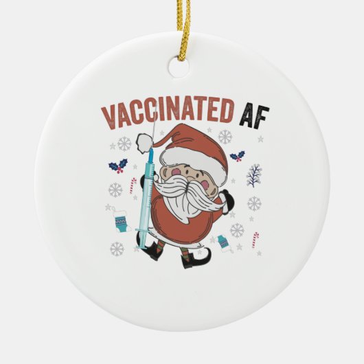 Impfstoff af Funny Christmas Impfstoff Santa Keramik Ornament (Vorne)