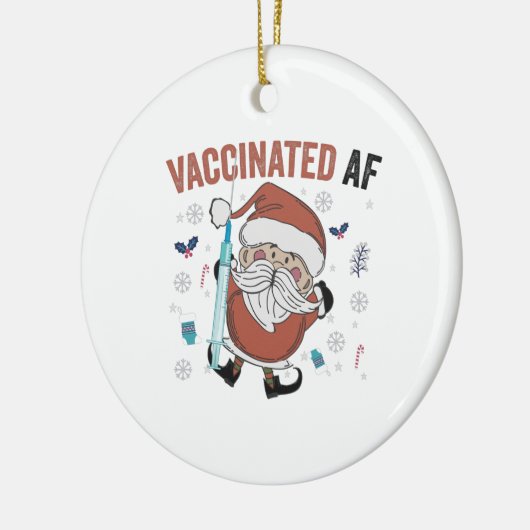 Impfstoff af Funny Christmas Impfstoff Santa Keramik Ornament (Links)