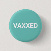 Impfstoff-aquamarin-weiße Button-Taste Button (Vorderseite)
