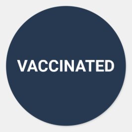 Impfstoff aus dunkelmarineblau weiß anpassbar runder aufkleber