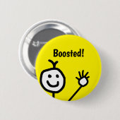 Impfstoff-Booster Niedlich Happy Face Button (Vorne & Hinten)
