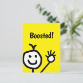 Impfstoff-Booster Niedlich Happy Face Postkarte (Stehend Vorderseite)