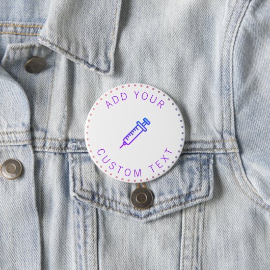 Impfstoff-Injektion Rosa und Lila Farbverlauf Button (Beispiel)