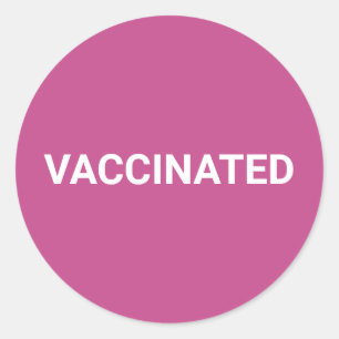 Impfstoff mit Maulbeerpink, weiß, anpassbar, einfa Runder Aufkleber