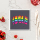 Impfstoff mit Regenbogen, dunkelblaues Papier Serviette (Beispiel)