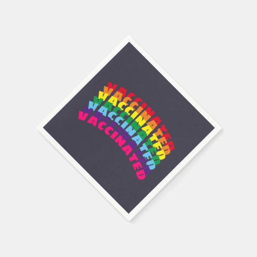 Impfstoff mit Regenbogen, dunkelblaues Papier Serviette (Ecke)