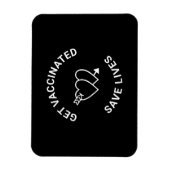 Impfstoff rette Schwarz-Weiß-Herzen Magnet (Vertikal)