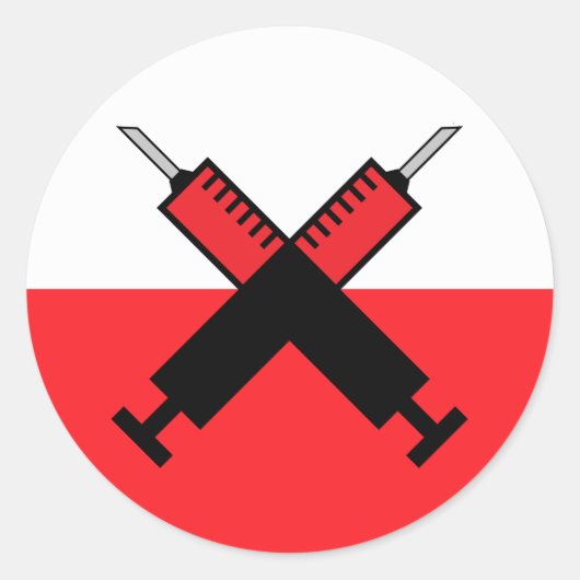 IMPFSTOFF RUNDER AUFKLEBER (Vorderseite)