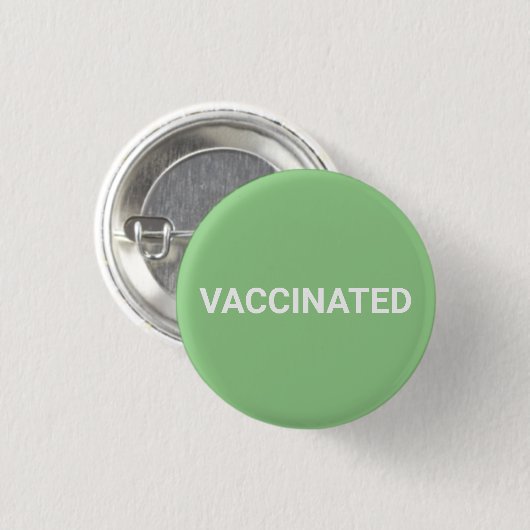Impfstoff, sage-grünes weißes Button (Vorne & Hinten)
