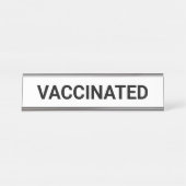 Impfstoff, Schwarz-weiß anpassbar Schreibtischnamensplakette (Vorderseite )