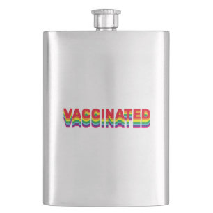 Impfstoff-Stolz-Gay-Regenbogenfarben Flachmann
