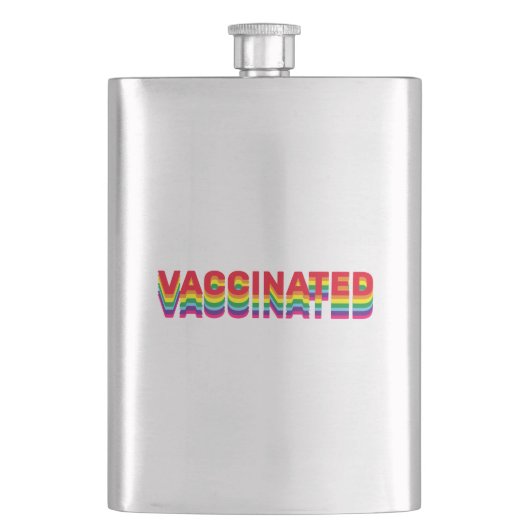 Impfstoff-Stolz-Gay-Regenbogenfarben Flachmann (Vorderseite)