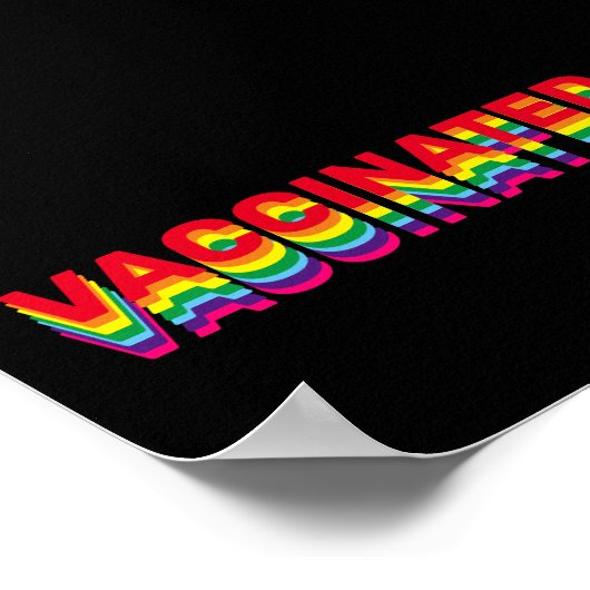 Impfstoff-Stolz-Regenbogenfarben schwarz Poster (Ecke)