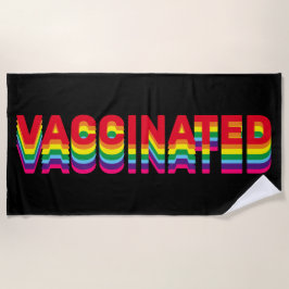 Impfstoff-Stolz-Regenbogenfarben schwarz Strandtuch