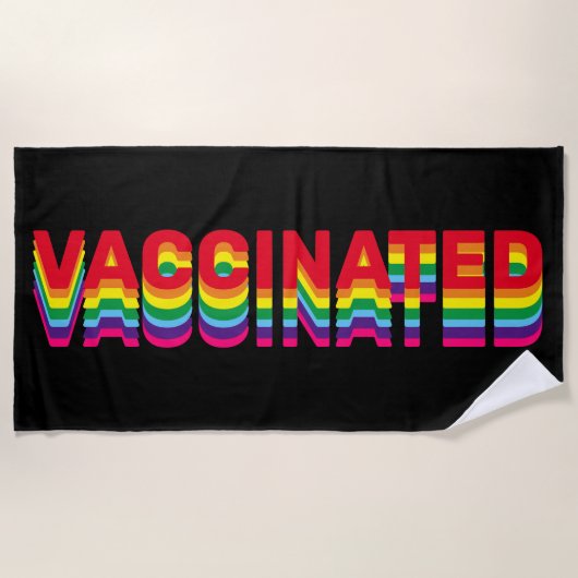 Impfstoff-Stolz-Regenbogenfarben schwarz Strandtuch (Vorderseite)