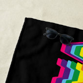 Impfstoff-Stolz-Regenbogenfarben schwarz Strandtuch (Beispiel)