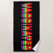 Impfstoff-Stolz-Regenbogenfarben schwarz Strandtuch (Vorderseite)