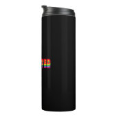 Impfstoff-Stolz-Regenbogenfarben schwarz Thermosbecher (Nach rechts gedreht)