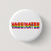 Impfstoff-Stolz-schwul-quee Regenbogenretro Button (Vorderseite)