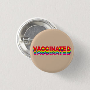 Impfstoff-Stolz schwul Regenbogen-beige Retro Button