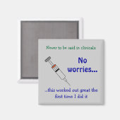 Impfstoff verabreichender Krankenpfleger Magnet (Vorderseite/Rückseite)