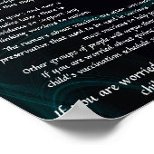 Impfstoffbesorgungspposter für Kliniken Poster (Ecke)