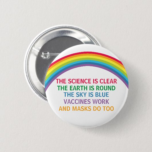Impfstoffe tragen ein Zitat der Maske-Rainbow-Wiss Button (Vorne & Hinten)