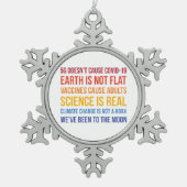 Impfstoffe Wissenschaftlicher Klimawandel real 5G Schneeflocken Zinn-Ornament (Vorderseite)