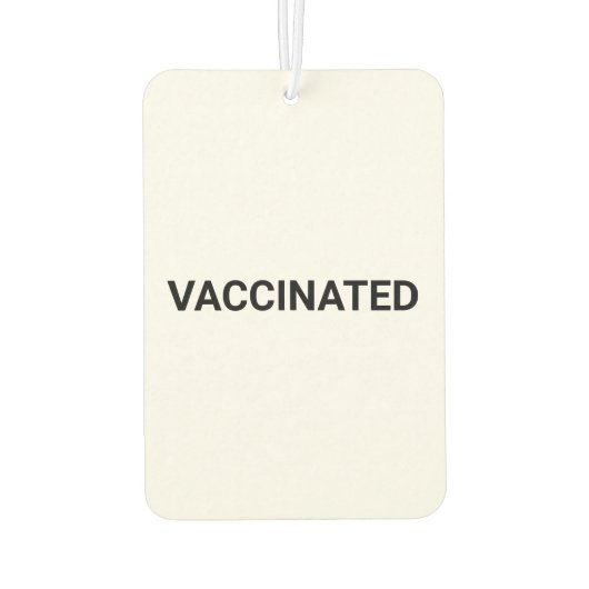 Impfstoffes, Schwarz-weißes, individualisierbares  Autolufterfrischer (Rückseite)