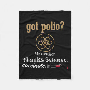 Impfte Funny Spaß Graphic Quote Science Polio Fleecedecke