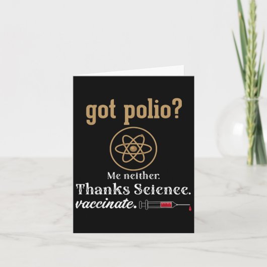 Impfte Funny Spaß Graphic Quote Science Polio Karte (Vorderseite)