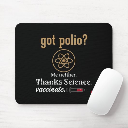 Impfte Funny Spaß Graphic Quote Science Polio Mousepad (Mit Mouse)