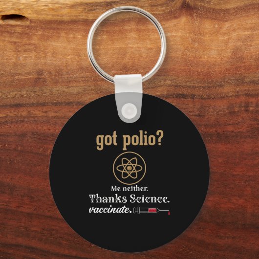 Impfte Funny Spaß Graphic Quote Science Polio Schlüsselanhänger (Vorderseite)