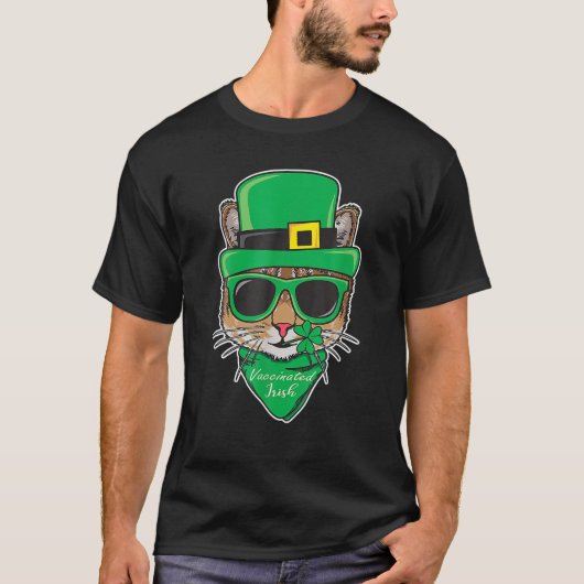 Impfte Irish Funny St Patricks Day Cat Quaran T-Shirt (Vorderseite)