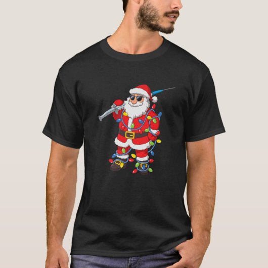 Impfte Santa Claus Sonnenbrille Weihnachtsbaum L T-Shirt (Vorderseite)