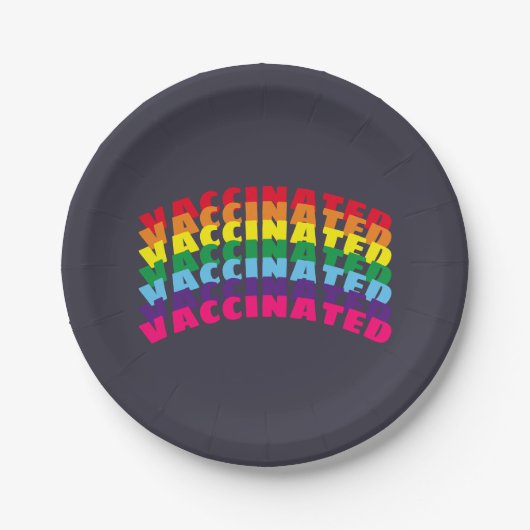 Impfte Stolz Regenbogen dunkelblau Pappteller (Vorderseite)