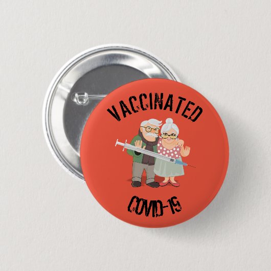 Impftes COVID-19 6 cm Abzeichen Button (Vorne & Hinten)