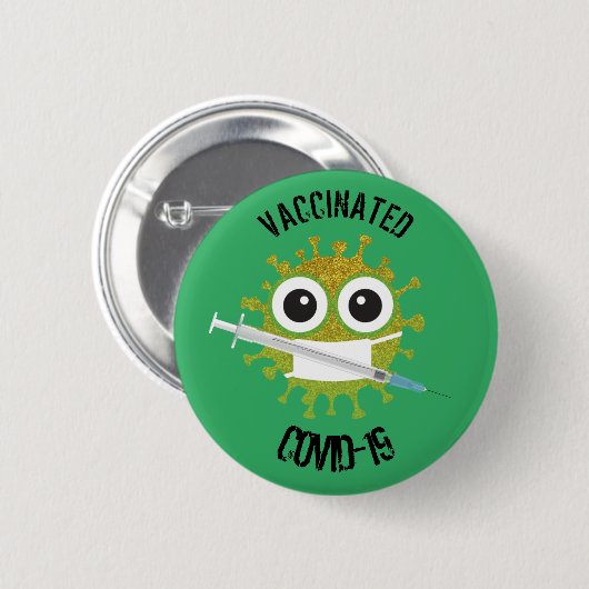 Impftes COVID-19 6 cm Abzeichen Button (Vorne & Hinten)