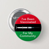Impfung für meine Gemeinschaft Rotes Schwarz und G Button (Vorne & Hinten)