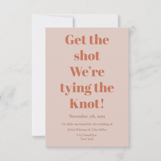 Impfung Kopplung der Knot Teracotta-Hochzeit Save The Date (Vorderseite)