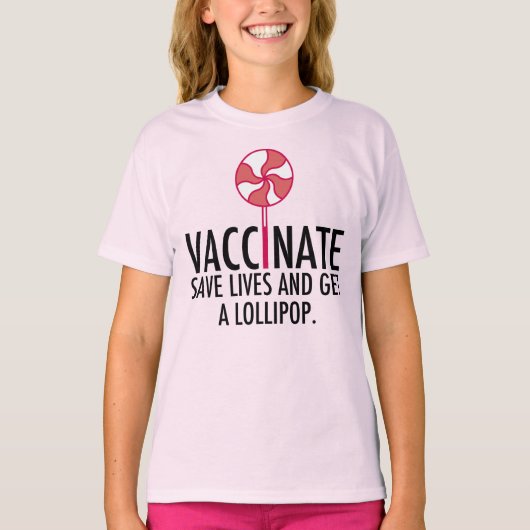 Impfung Lollipop Funny Vaccinate Kinder T-Shirt (Vorderseite)