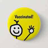 Impfung Niedlich Happy Face Button (Vorderseite)