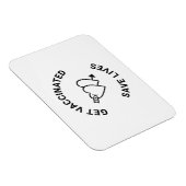 Impfung rette Schwarz-weiße Herzen Magnet (Rechte Seite)