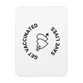 Impfung rette Schwarz-weiße Herzen Magnet (Vertikal)