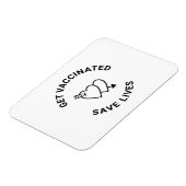 Impfung rette Schwarz-weiße Herzen Magnet (Linke Seite)