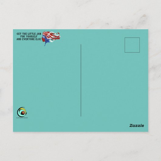 IMPFUNG und ABDECKUNG durch ein Fenster Postkarte (Rückseite)