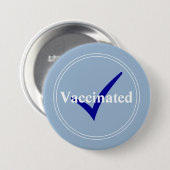 Impfung von Baby Blue mit dunkelblauer Markierung Button (Vorne & Hinten)