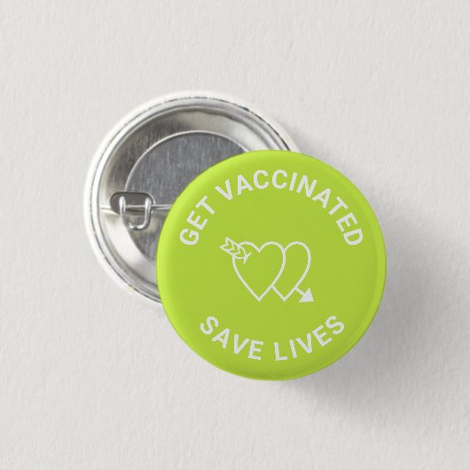 Impfungen rett Leben Linde grüne Herzen Button (Vorne & Hinten)